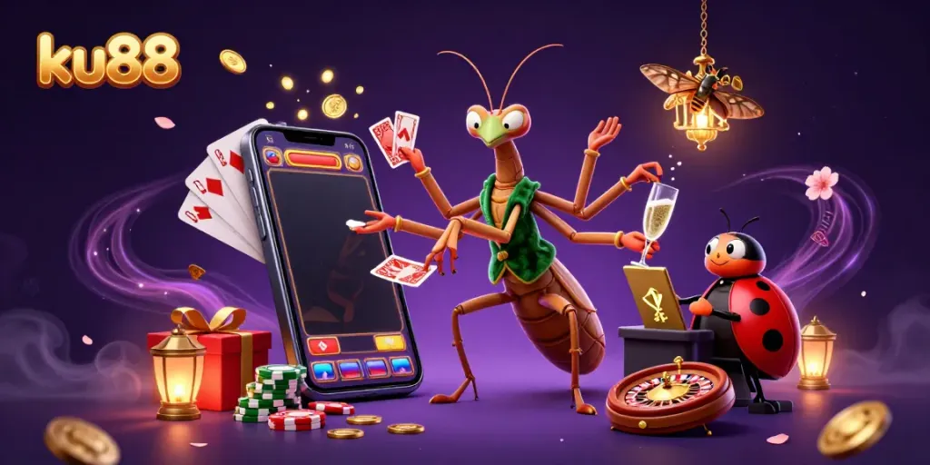 Engage with exciting gameplay at ku88 featuring vibrant characters and casino elements in a dynamic 3D illustration.