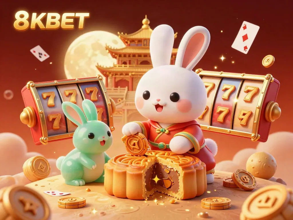Experience great winnings at 8KBET with this vibrant gaming illustration featuring playful characters and casino elements.