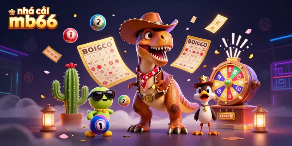 Engage with exciting gameplay at Nhà cái mb66 featuring a vibrant casino scene with colorful lottery elements.
