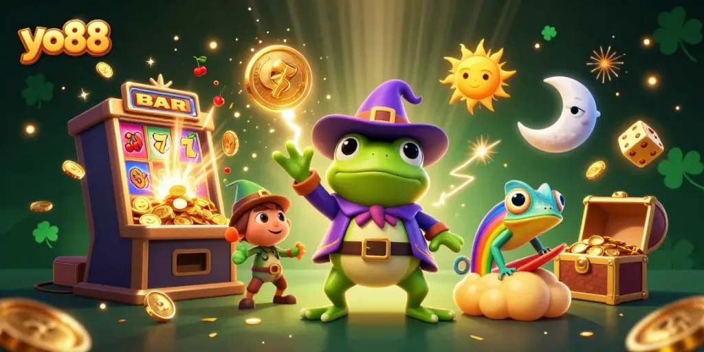 Experience interactive gaming excitement at yo88 with golden coins, vibrant characters, and thrilling action.