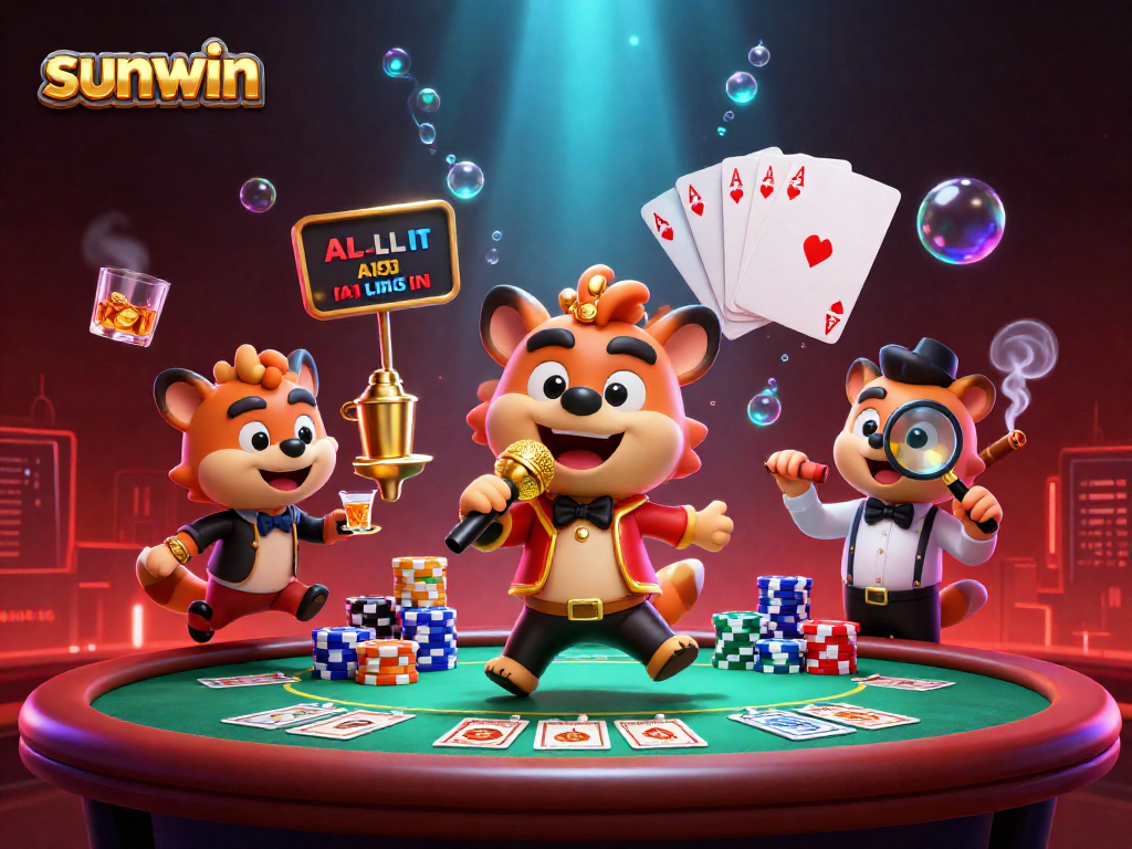 Experience the vibrant sunwin casino scene with hyenas entertaining from a comedy stage to the bar.