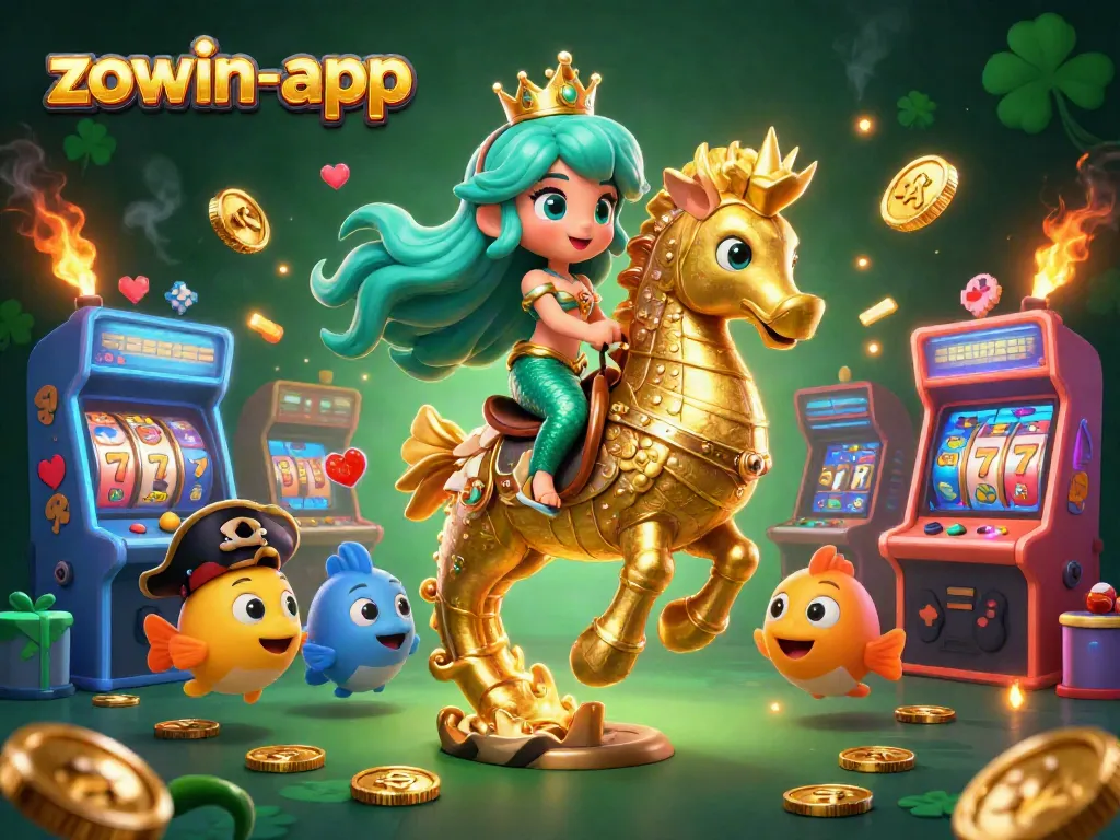 Experience thrilling gaming with the zowin-app in this vibrant mermaid casino illustration.