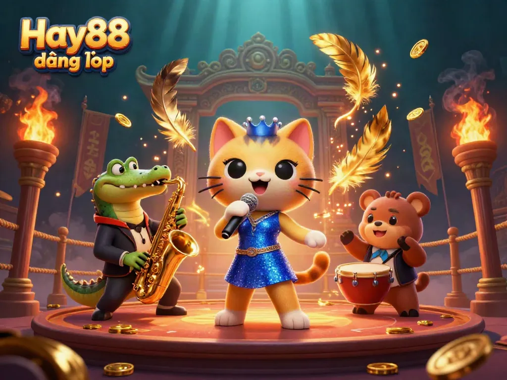 Engage in excitement with Hay88 đăng nhập, enjoying a vibrant casino atmosphere featuring lively cartoon characters.
