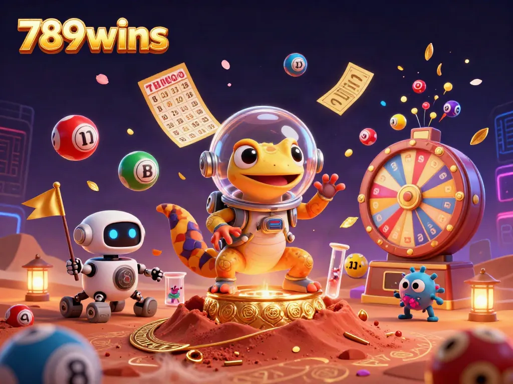 Engage with 789wins in a vibrant casino adventure showcasing lottery balls and excitement.