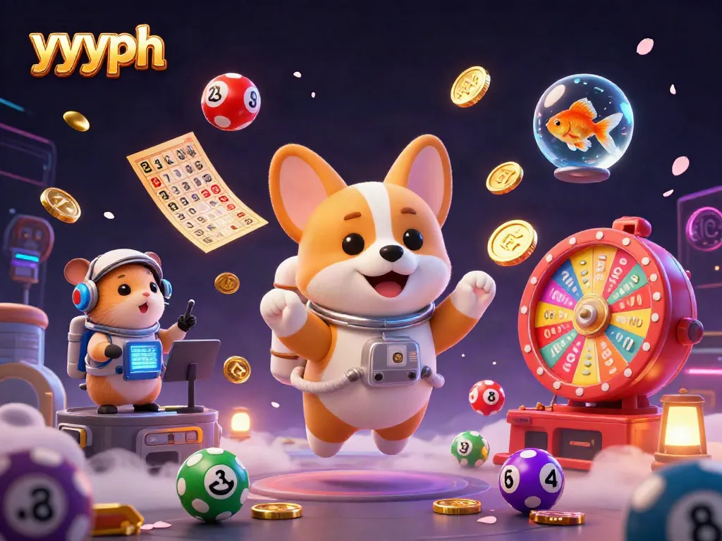 Experience thrilling action at yyyph's cosmic casino with a lively 3D cartoon scene.