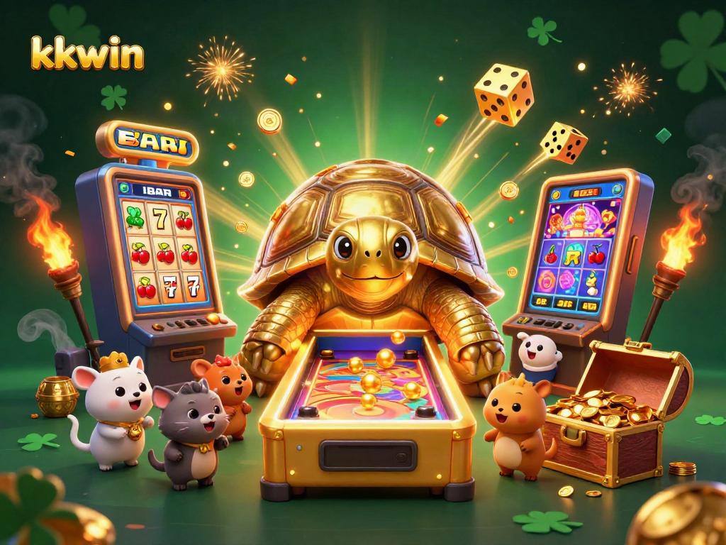 Engage in thrilling kkwin casino fun with golden tortoise and explosive slot machine.